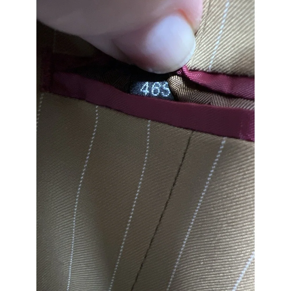 VincI Men's Suit 48R, 40Sx30 Tan Pinstripe 2Pc Wedding Business Jacket Pants‎